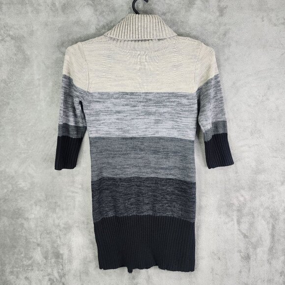 Womens Studio One Multicolor Cable Knit Turtleneck Sweater Dress Long Sleeve L - Picture 5 of 8